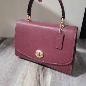 NWOT Coach Tilly Top Satchel Handbag in Wine